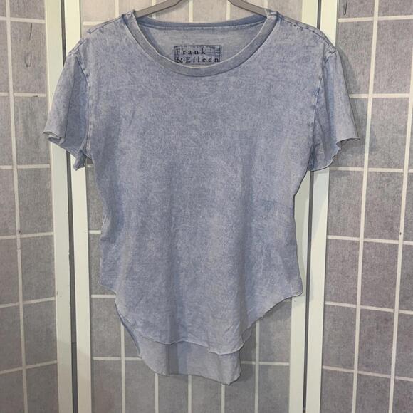 Frank Eileen Tee Lab Crew Essential Minimalist Short Sleeve Shirt Blue Cotton XS - Picture 12 of 13